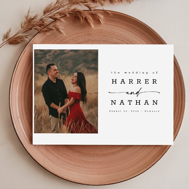 Invitation Code QR de photo de mariage à l'écriture romantiqu (Créateur téléchargé)