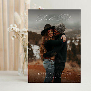 Invitation Code QR de photo de mariage avec écriture calligra