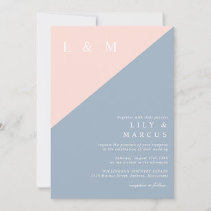 Invitation Code QR de photo de mariage minimaliste bleu pouss