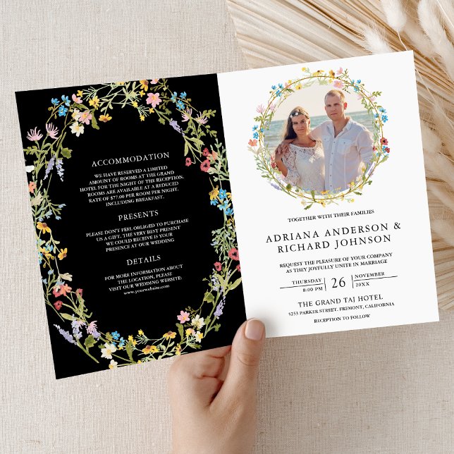 Invitation Code QR de photo de mariage sauvage boho rustique  (Créateur téléchargé)