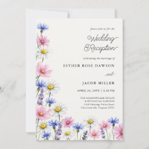 Invitation Code QR de photo de réception de mariage de fleurs