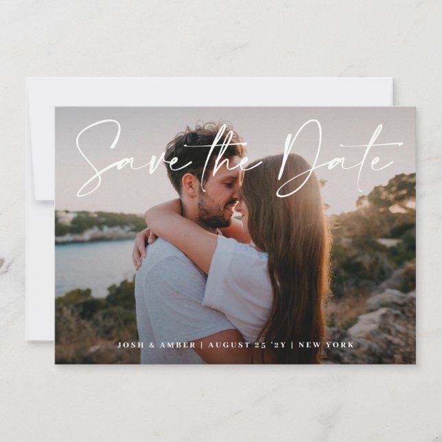 Invitation Code QR de photo modifiable moderne | Enregistrer  (Devant)