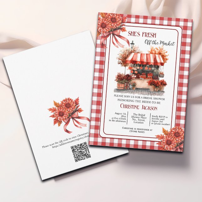 Invitation Code QR de pique-nique champêtre pour enterrement  (Créateur téléchargé)