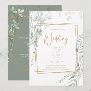 Invitation Code QR de réponse pour un mariage avec de la verd
