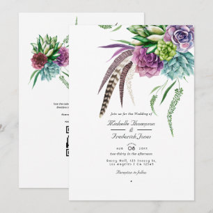 Invitation Code QR de succulente mystique pour RSVP à un mari