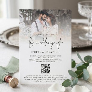 Invitation Code QR de superposition de photo moderne pour mar
