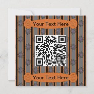 Invitation Code QR de toile d'araignée Halloween amusant et c