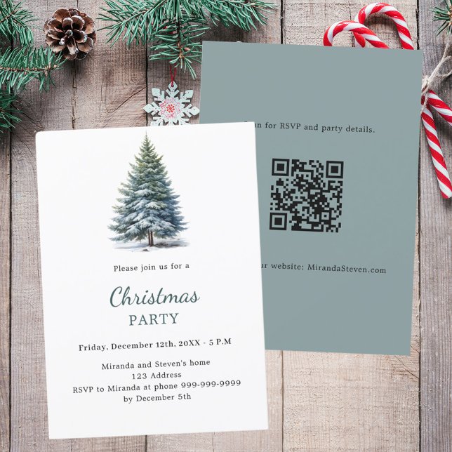 Invitation Code QR dessiné à la main par l'arbre de Noël (Créateur téléchargé)