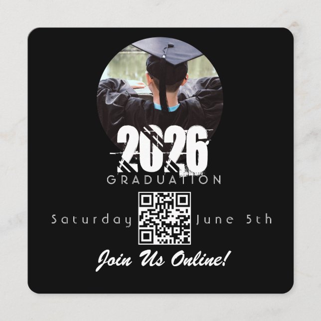 Invitation Code QR d'invitation en ligne pour la remise des d (Devant)