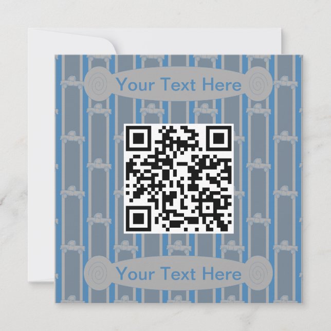 Invitation Code QR du camion amusant et fantaisiste (Devant)