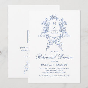 Invitation code QR du DINER DE REHEARSAL de blason orné victo