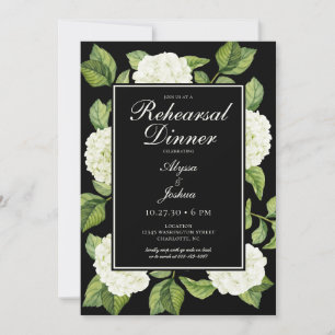 Invitation Code QR du dîner de répétition aux hortensias blan