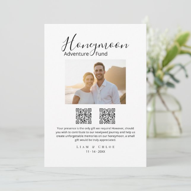 Invitation Code QR du fonds de lune de miel élégant Signe de  (Debout devant)