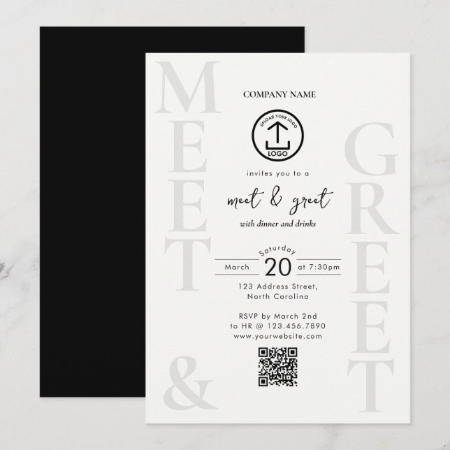 Invitation Code QR du logo de l'événement de dîner de réseaut (Devant / Derrière)