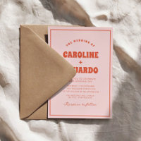 Code Qr du Mariage de Boho rouge rose rétro