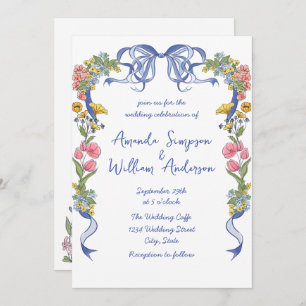 Invitation Code QR du Mariage rétro pour gribouillages à main