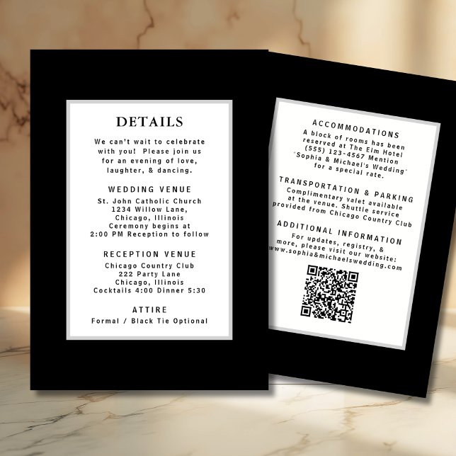 Invitation Code QR du Modèle de détails du Mariage en argent  (Créateur téléchargé)
