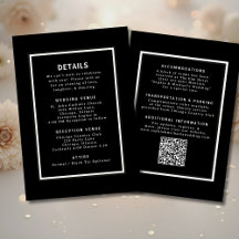 Code QR du Modèle de détails du Mariage noir et bl
