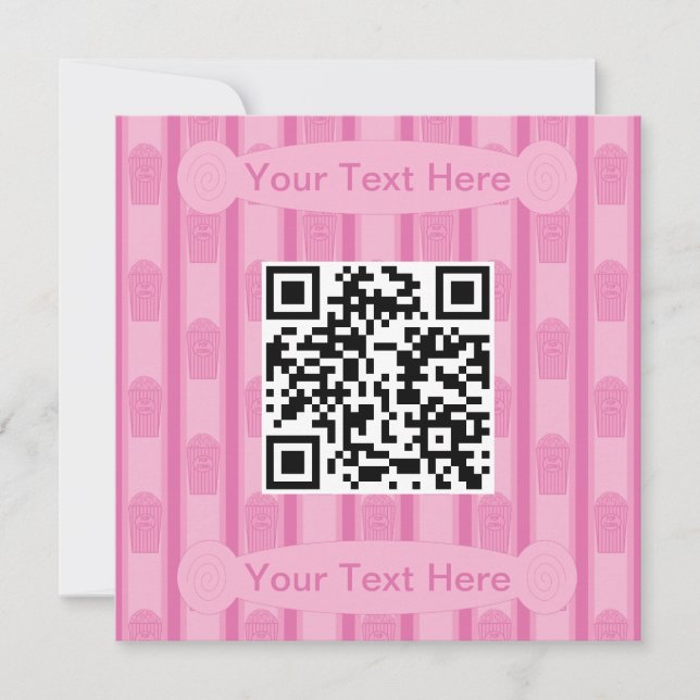 Invitation Code QR du pop-corn amusant et fantaisiste (Devant)