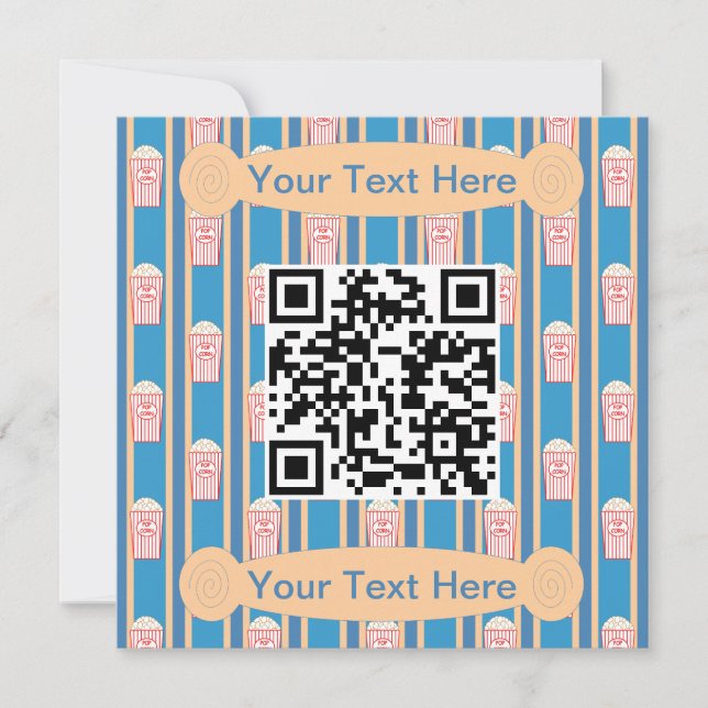 Invitation Code QR du pop-corn amusant et fantaisiste (Devant)