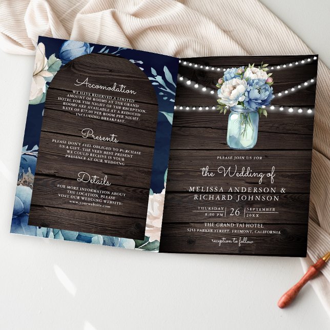 Invitation Code QR du pot Mason de pivoine bleu poussiéreux M (Créateur téléchargé)
