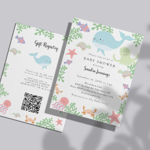 Invitation Code QR du registre de cadeaux de baby shower Unde