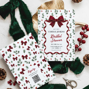 Invitation Code QR élégant pour un mariage de Noël