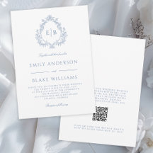Code QR Élégante Cimetière Mariage bleu Dusty