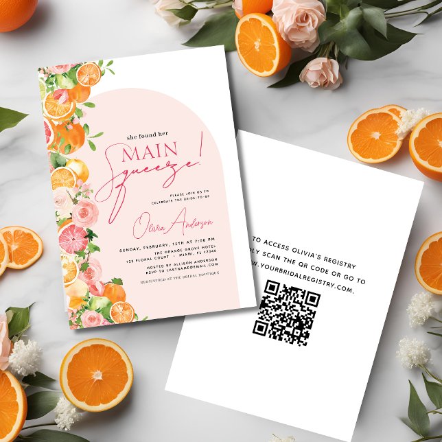 Invitation Code QR - Fête des mariées principale des agrumes  (Créateur téléchargé)