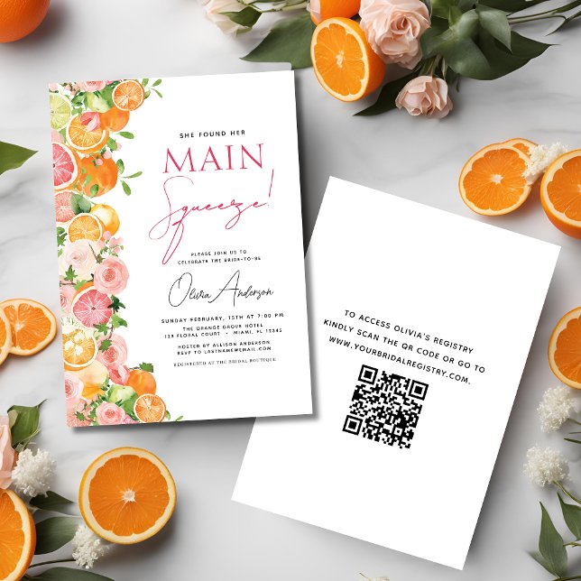 Invitation Code QR - Fête des mariées principale des agrumes  (Créateur téléchargé)