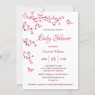 Invitation Code QR   Fleur de cerisiers   BABY SHOWER