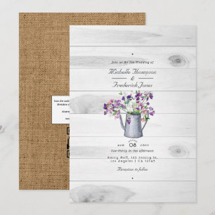 Invitation Code QR Floral de Jardin de Campêtre Rustique pour