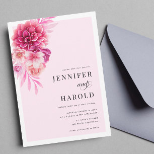 Invitation Code QR floral rose chaud vibrant tout en un Maria