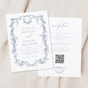 Invitation Code QR français victorien tout en un Mariage