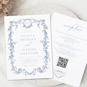 Invitation Code QR français victorien tout en un Mariage
