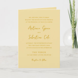 Invitation Code QR jaune beurre élégant pour mariage moderne