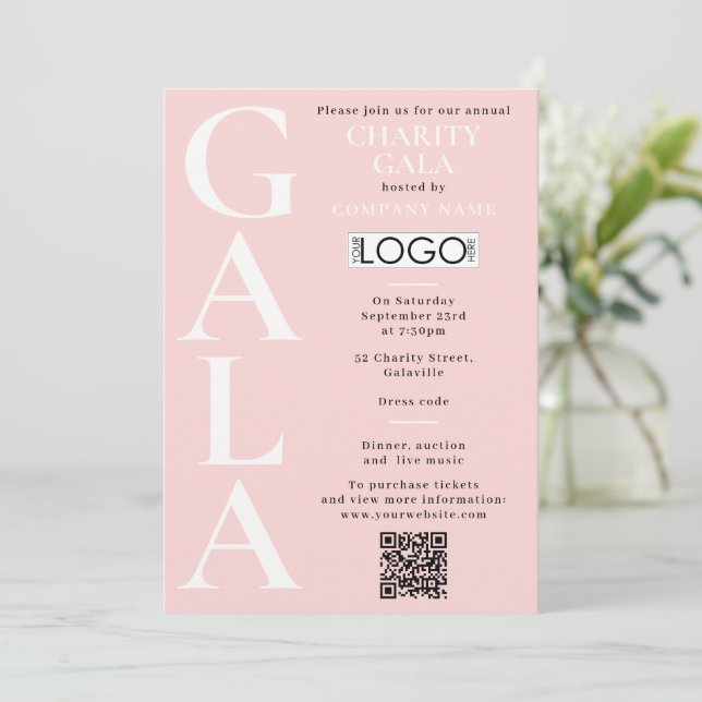 Invitation Code QR Logo de l'événement de collecte de fonds d (Debout devant)