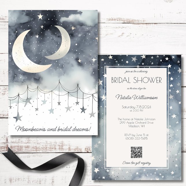 Invitation Code QR Lune et Étoiles pour la Mariée  (Créateur téléchargé)