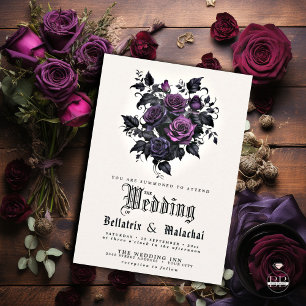 Invitation Code QR Macabre Améthyste profond Purple Roses