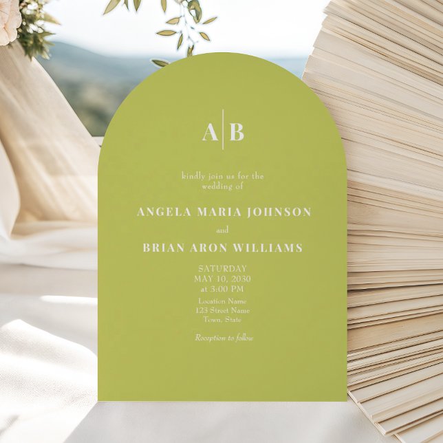 Invitation Code QR Mariage Citron Vert Courbé (Créateur téléchargé)