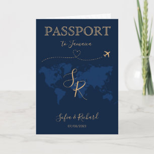 Invitation Code QR Mariage Destination Passport World Map Inv