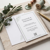 Code QR Mariage Luxe Tranquille Vert Sauge