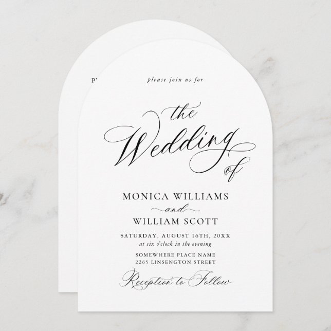 Invitation Code QR Mariage minimaliste élégant (Devant / Derrière)