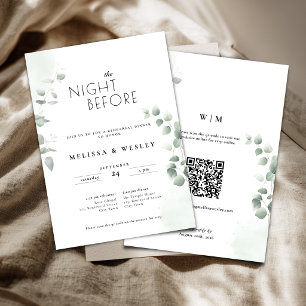 Invitation Code QR Mariage Répétition Végétation Branchue