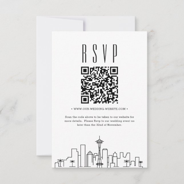 Invitation Code QR Mariage Seattle RSVP (Devant)