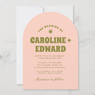 Invitation Code Qr Mariage Super coloré rétro Wavy Boho