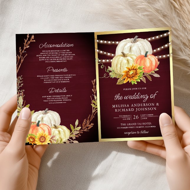 Invitation Code QR mariage tournesol citrouille bois de Bourg (Créateur téléchargé)