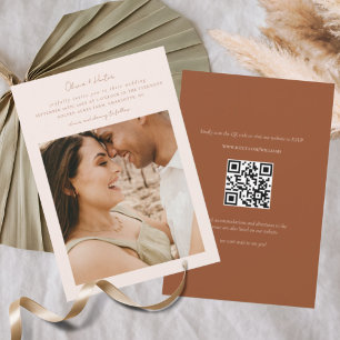Invitation Code QR minimaliste Boho tout en un Mariage
