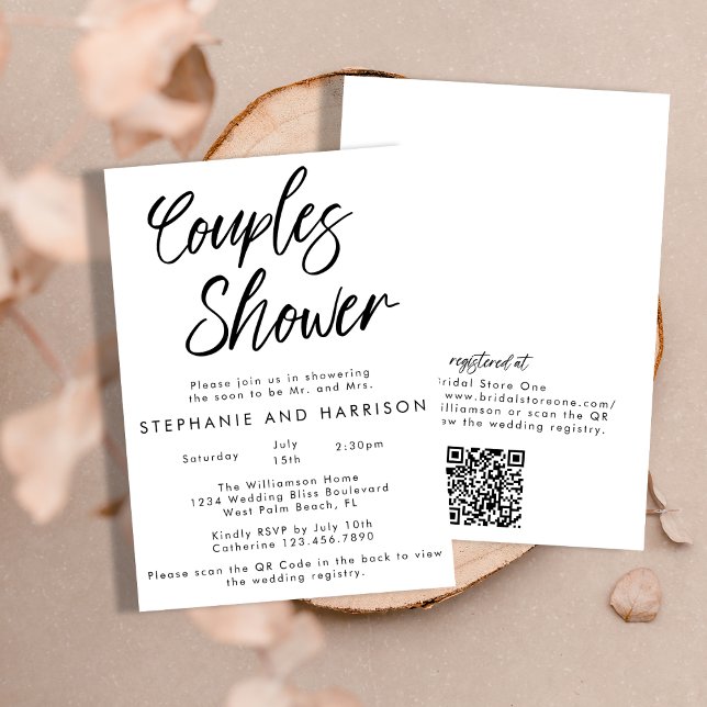 Invitation Code QR Minimaliste Moderne Manuscrit pour la Fête (Créateur téléchargé)
