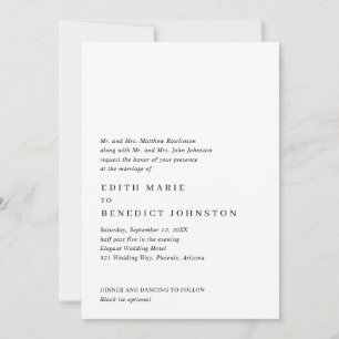 Invitation Code QR minimaliste noir et blanc Mariage moderne
